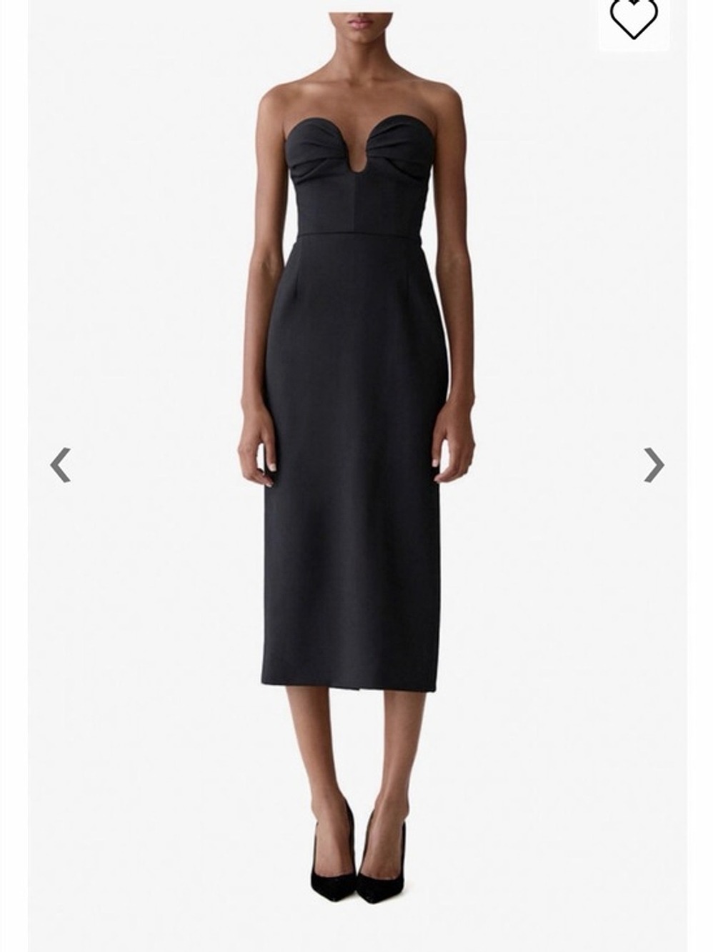 Carolina Herrera Sleeveless Deep U Neckline Midi Dress in Black 0